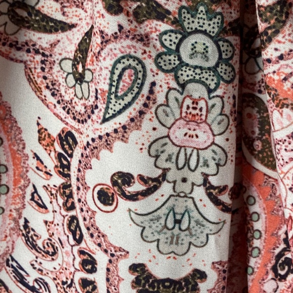 Faux Wrap sx 8/10L Pink/Orange Paisley multi color Maxi Dress - Picture 12 of 13